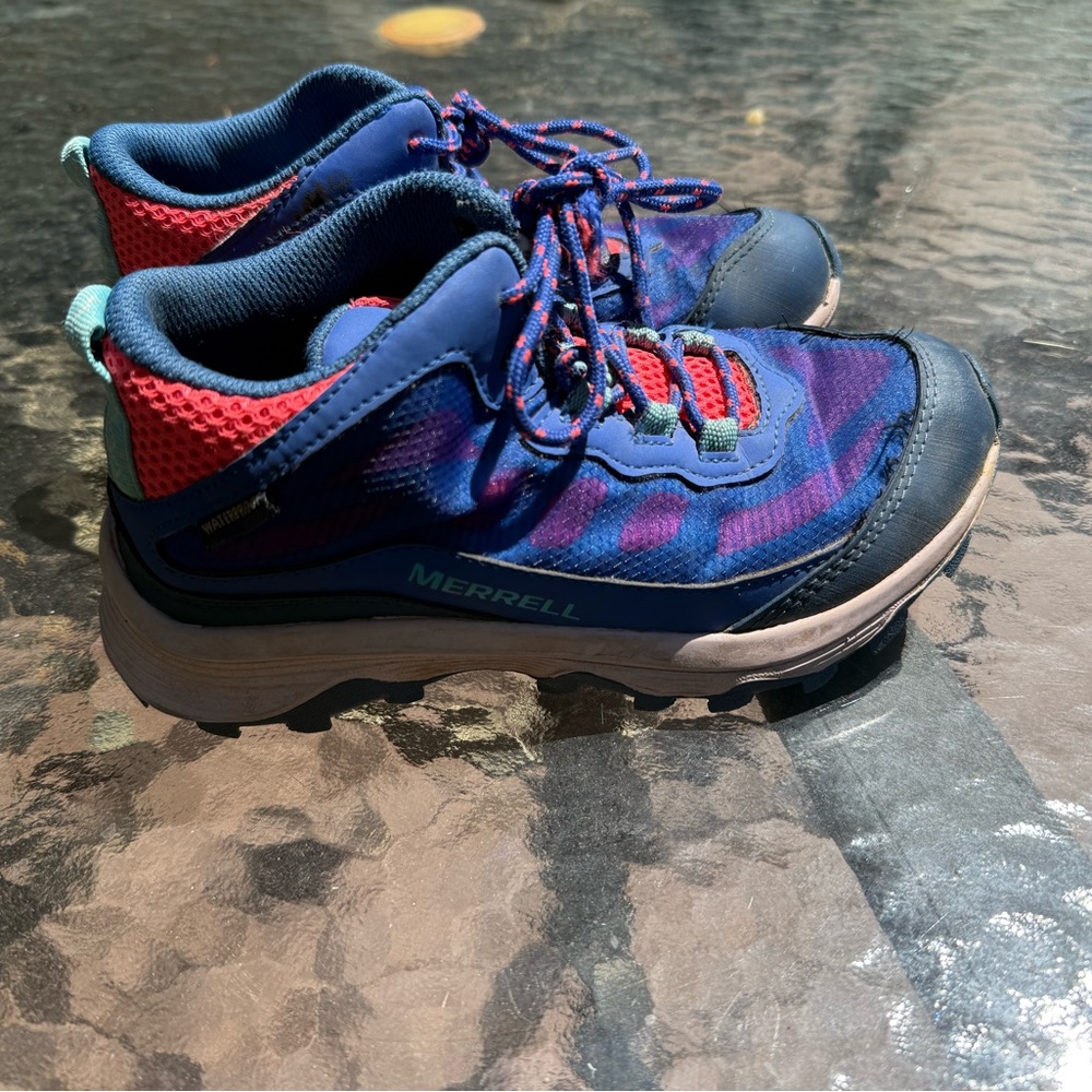 Merrell Kids' Navy and Pink Waterproof Hiking  Athletic Shoes